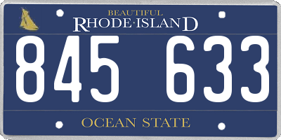RI license plate 845633