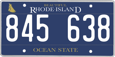 RI license plate 845638