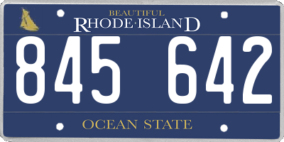 RI license plate 845642