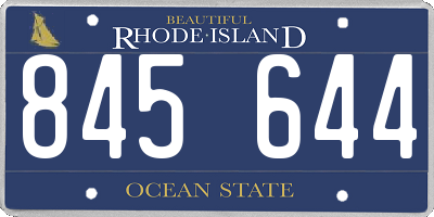 RI license plate 845644