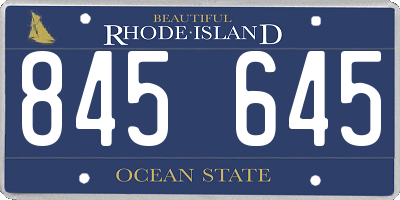RI license plate 845645