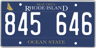 RI license plate 845646