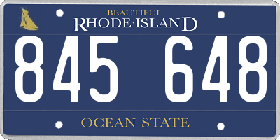 RI license plate 845648