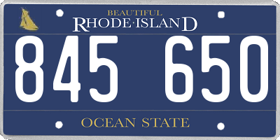 RI license plate 845650