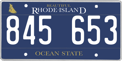 RI license plate 845653