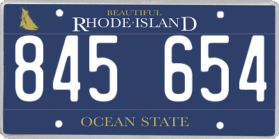 RI license plate 845654