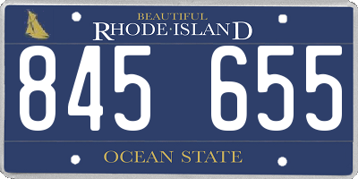 RI license plate 845655