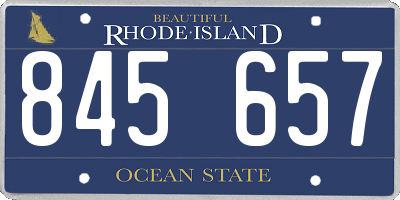 RI license plate 845657