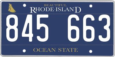 RI license plate 845663