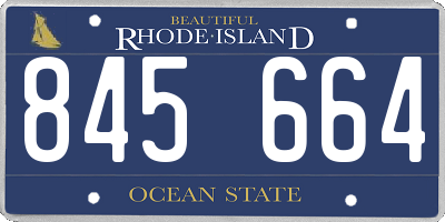 RI license plate 845664