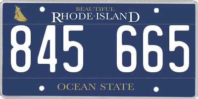 RI license plate 845665