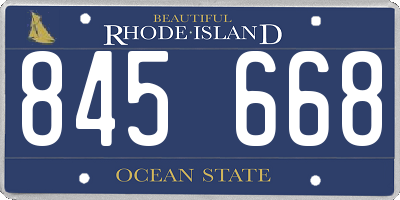 RI license plate 845668