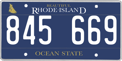 RI license plate 845669