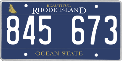 RI license plate 845673
