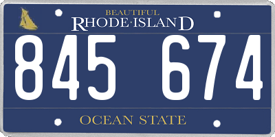 RI license plate 845674