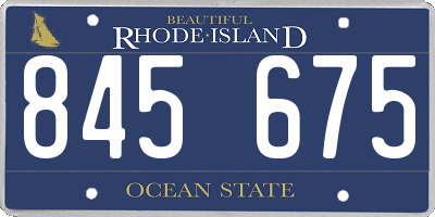 RI license plate 845675