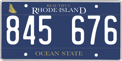 RI license plate 845676