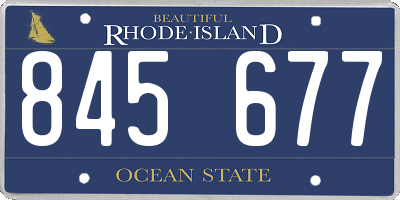 RI license plate 845677