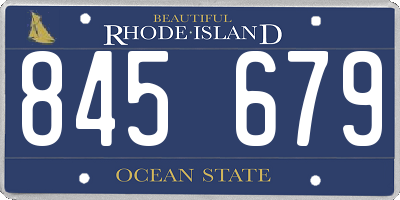 RI license plate 845679