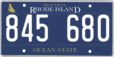 RI license plate 845680