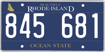 RI license plate 845681