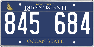 RI license plate 845684