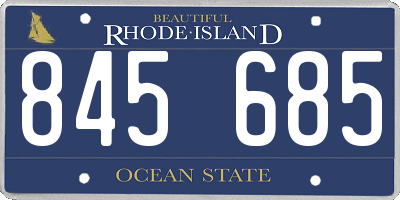 RI license plate 845685
