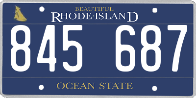RI license plate 845687