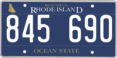 RI license plate 845690