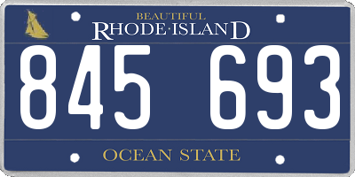 RI license plate 845693