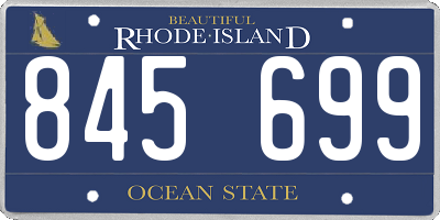 RI license plate 845699