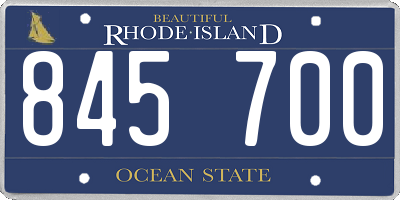 RI license plate 845700