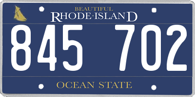RI license plate 845702