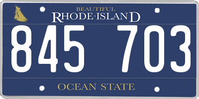 RI license plate 845703