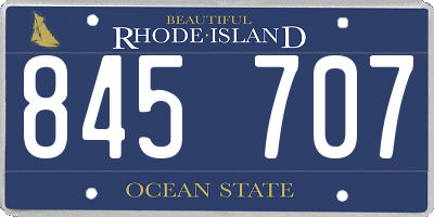 RI license plate 845707
