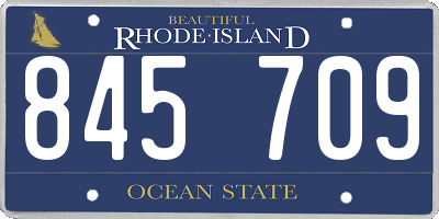 RI license plate 845709