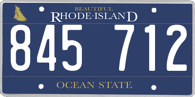 RI license plate 845712