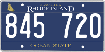 RI license plate 845720