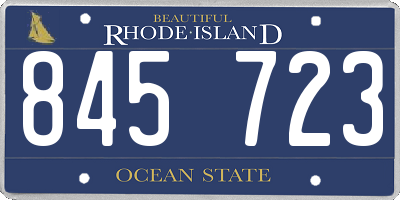 RI license plate 845723