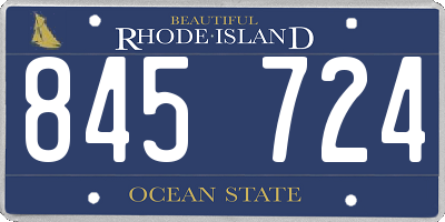 RI license plate 845724