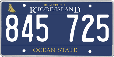RI license plate 845725