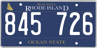 RI license plate 845726