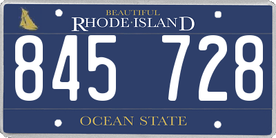 RI license plate 845728