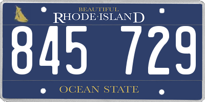 RI license plate 845729