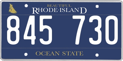 RI license plate 845730