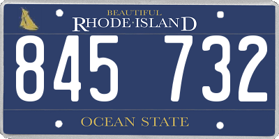 RI license plate 845732
