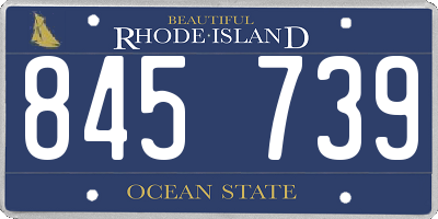 RI license plate 845739