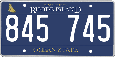 RI license plate 845745
