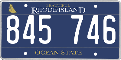RI license plate 845746