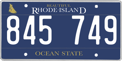 RI license plate 845749